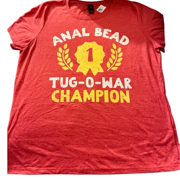 Tops - New! Anal Bead Tug-o-WR Champion Short Sleeve T-Shirt